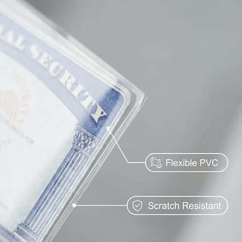 15 Pack Social Security Card Protector Sleeves, Ultra Clear Card Storage Holders Durable Waterproof for Credit Cards, Debit, Index Card, Bus Pass, Membership Cards – Clear Protective Case
