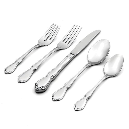 Oneida Flatware Chateau 18/10 Silverware Set for 1, 5-Piece - style: 5-Piece Flatware Set