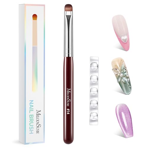 MelodySusie French Manicure with Rosewood Handles Nail Brush, Size #14 - color: Brown, size: #14