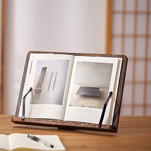 Book Stand with Page Clips, Foldable Reading Rest Holder, Portable Desk Bookrest, Cookbook/Tablet PC/Music Document Stand, Adjustable Wood Reading Frame (Chinese Knot, 11.8 x 8.7 inches) - color: Chinese Knot, size: 11.8 x 8.7 inches