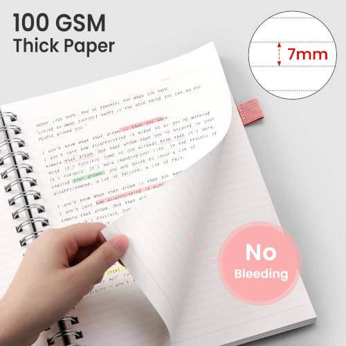 EMSHOI Lined Spiral Journal Notebook, 300 Pages, A4 Size (8.2'' x 11.2'') - color: Pink, size: A4