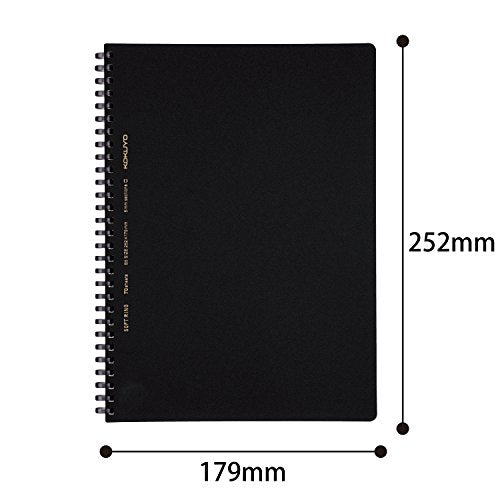 KOKUYO Spiral Graph Notebook, 10'' x 7'' Business Journal B5 Soft Ring Notebooks with 5mm Grid Ruled, 70 Perforated Sheets, Black 1 Subject Notebook, Note Taking for Work (SU-SV407S5-D) - size: B5