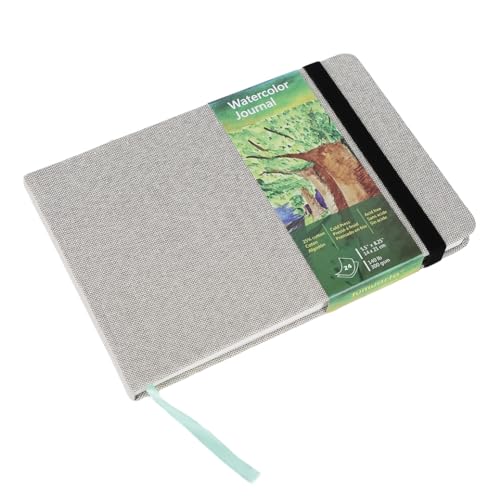Watercolor Journal, 140 LB, 300 GSM, Cold Press, Cotton Paper, Acid Free - color: Gray, size: 8.25x5.5"
