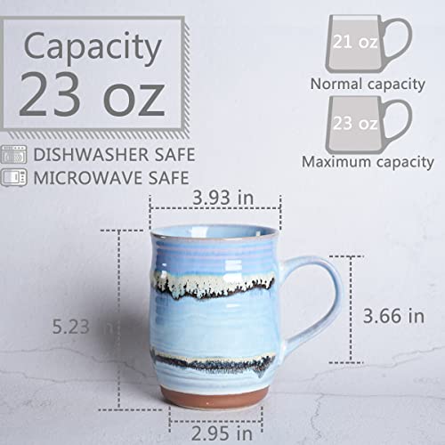 Bosmarlin Extra Large Ceramic Coffee Mug, 23 Oz, Dishwasher and Microwave Safe, Oversized Big Tea Cup for Office and Home (Purple, 1) - color: Purple