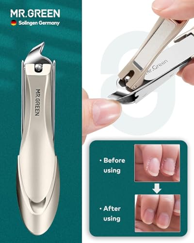 MR.GREEN 9-in-1 Manicure & Pedicure Set – Professional German Stainless Steel Nail Clippers Grooming Kit with Splash-Proof Nail Clipper & Genuine Leather Travel Case (Cognac Brown) - color: Cognac Brown