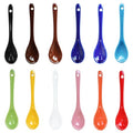 12 Color Porcelain Egg Spoons Ceramic Spoons 5 inch Coffee Dessert Yogurt Tea Milky Tea - style: 12 Colors
