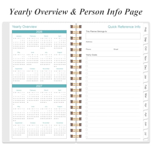 2026-2027 Monthly Planner - August 2026 - December 2027, Two Pages Per Month, 17 Monthly Calendar/Planner with Tabs, Strong Twin-Wire Binding, Inner Pocket, 3.75" x 6.5", Green - color: PP-Green, size: 3.75" x 6.5"