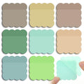 Eaasty 400 Sheets Transparent Sticky Notes 8 Pads Scalloped, Soft Morandi - color: Light Color