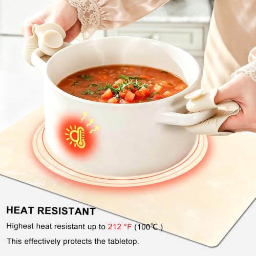Faux Leather Placemats Set of 6, 11.8"x17.7", Pearl White - color: Pearl White, size: Set of 6