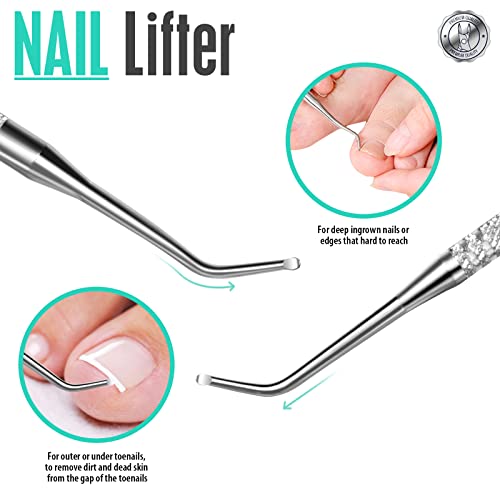 FANDAMEI Cuticle Trimmer, Cuticle Kit, Cuticle Pusher, Cuticle Nippers - color: Silver