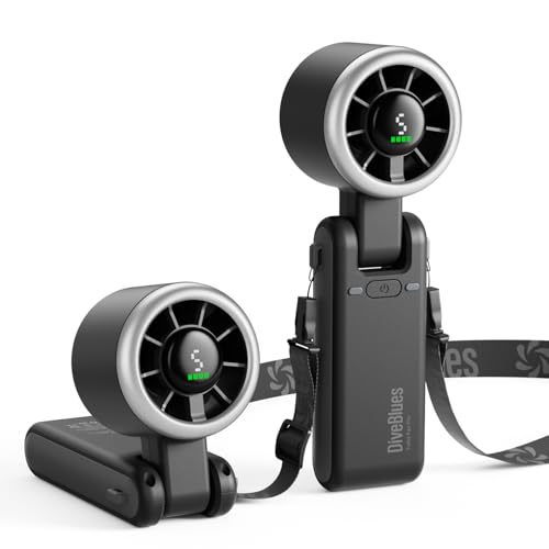 Diveblues Portable Handheld Turbo Fan - color: Obsidian black
