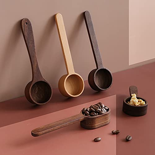 Coffee Scoop, Coffee Spoons,CISHNOU Korean Style Beech Wooden Coffee Ground Spoon, Measuring for Ground Beans or tea, Soup Cooking Mixing Stirrer Kitchen Tools Utensils, 1 Wooden Tea Scoop - color: B Beech Wooden Long