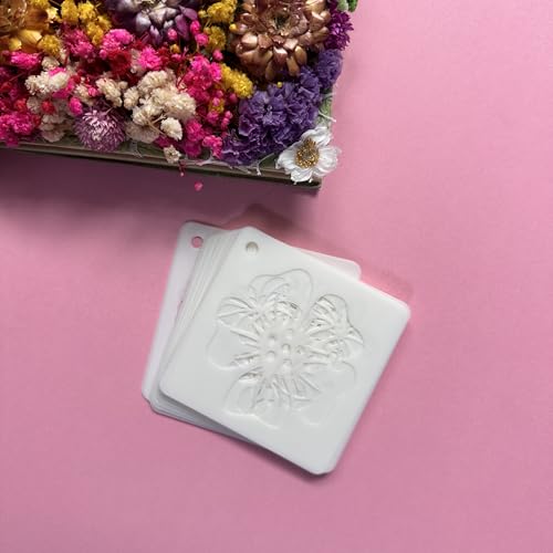 Flower Stencils for DIY Crafts, 20 Piece Reusable Plastic Floral Painting Templates, 3 Inch, for Wall, Floor and Textile Art Decoration - color: 20 Flower