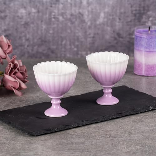 KAMMAK Tea Cup, 1.8oz Small Tea Set of 2, Porcelain Tea Cups with Short Stem, Ceramic Teacups for Home, Tea Party, Chinese Kungfu Tea Set for Hot/Cold Drink (Chrysanthemum - Purple) - style: 702N Purple Chrysanthemum