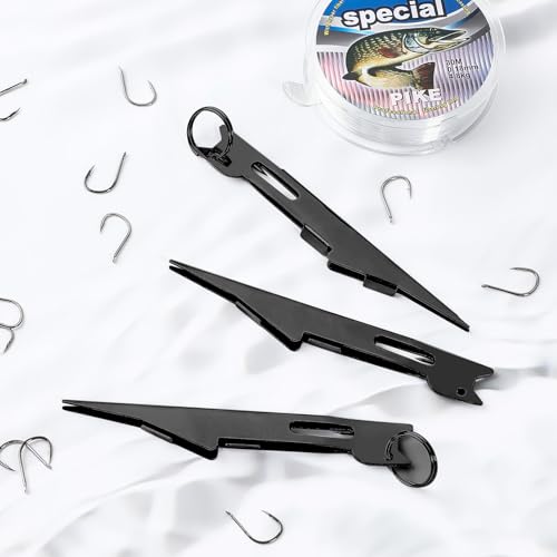 Deekin 3 Pcs Fishing Nail Knot Tying Tool Quick Tie Line Fly Tyer - color: Black