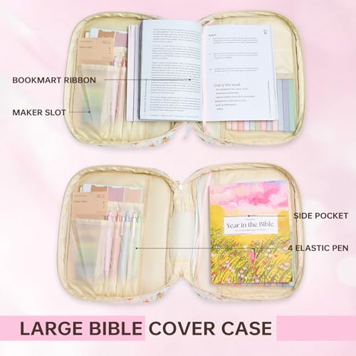 Bible Cover Case for Women Large Bible Cover Bag Quilted Bible Carrying Case for Girls Bible Study Supplies Accessories Christian Gifts for Women (Color Mosaic, Large) - color: Color Mosaic