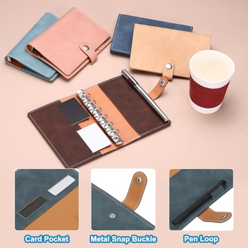 PATIKIL A7 PU Leather Binder Cover 6 Ring Loose Leaf Blue - color: Blue, size: A7