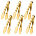 Gold Serving Tongs, 6-Pack 7-Inch Stainless Steel Buffet Tongs - size: 7inch