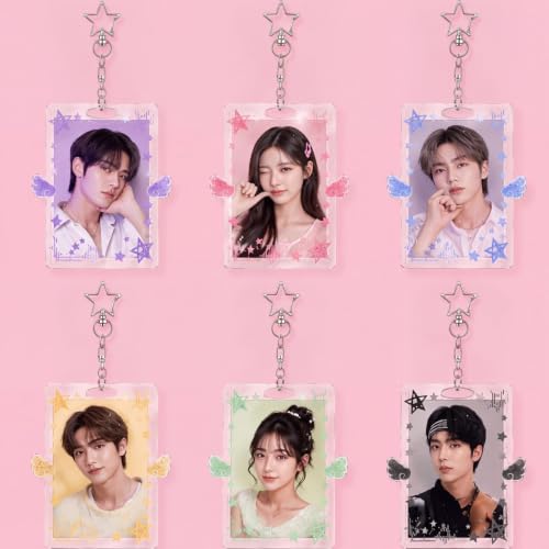 Geyoga 12 Pcs Wing-Shaped Photocard Holder Keychain 3 Inch Acrylic Holder - style: Wing