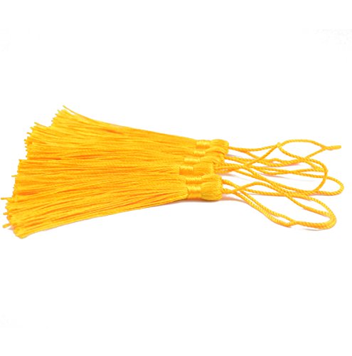 100Pcs 5 Inch Silky Bookmark Tassels for Jewelry, Souvenir(Royal Gold) - color: Royal Gold