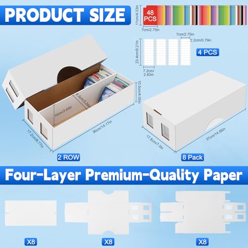 8 Pack Trading Card Storage Box, 13000+ Count Card Storage Box with 48 Card Dividers, Cardboard Card Storage Boxes Sports Card Cases Bulk Card Storage Box Trading Card Box for Basketball Sports Cards - size: 8 Set-2