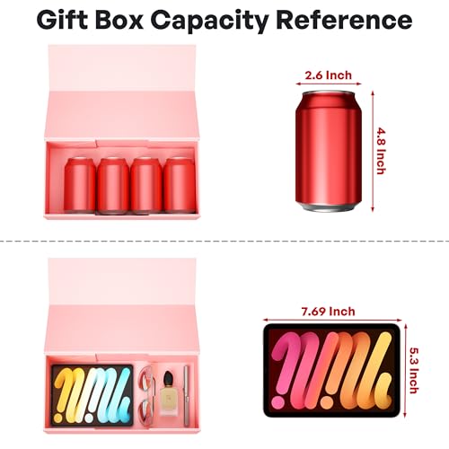 RYDDOY Pink Gift Box, 12x6x4'' Gift Boxes with Lids for Presents - color: Pink, size: 12 x 6 x 4 Inch