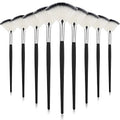 Maitys 9 Pieces Facial Fan Mask Brushes, Black and Silver - color: Black and Silver