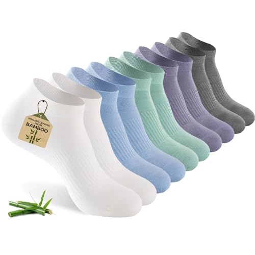 Women's Ankle Socks, 5 Pairs, Bamboo Rayon Ultra Thin Low Cut - color: Assorted 1, size: Medium