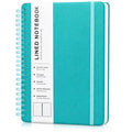 Lined Spiral Notebook for Women, A5 College Ruled Leather Spiral Journals - color: Lake Blue, size: A5