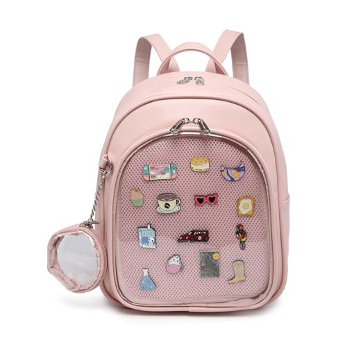 Aesthetic Kawaii Ita Backpack Pin Display Cute Purse For Anime Pins - color: Pink