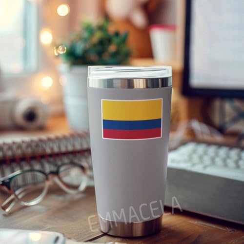 (3PCS) Colombia Flag stickers, Countries Flag Stickers - Waterproof Vinyl Decals For Laptops, Tumblers, Water Bottles, Books, Scrapbooks, Size 3 x 2 Inch - color: Colombia