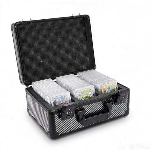 Graded Card Storage Box, TSA Lock 3-Row Travel Case for PSA - size: medium