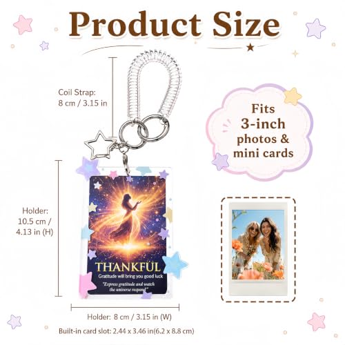 Cute Star Acrylic Photo Card Holder Keychain - color: Purple Stars