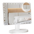 FUNTOUCH Large Lighted Makeup Mirror with Lights (White) - color: White D