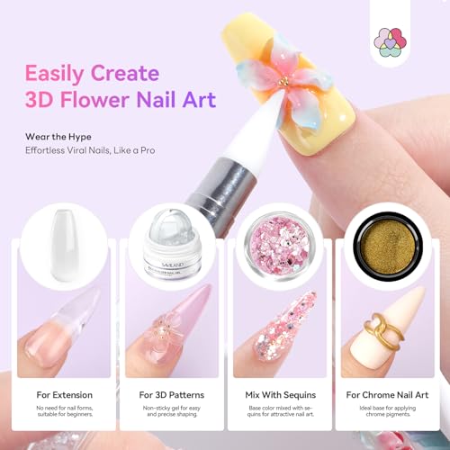 SAVILAND Non-Stick Solid Builder Nail Gel, Clear & White Sculpting Gel - color: Clear&White