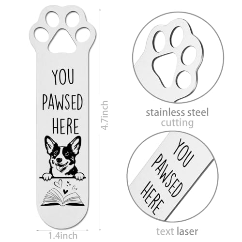 Corgi Gifts, Corgi Dog Bookmark for Corgi Dog Lover Book Lovers Bookworm Bookish Nerd, Corgi Gifts for Women, Bookmark Dog Lover, Book Club Gifts for Reader Dog Owner Lover-DX127 - style: Corgi Dog