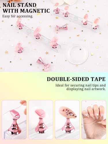 YOOVR 28-In-1 Nail Art Tools with Nail Stand, Nail Stuff, Nail Art Brushes - color: Pink