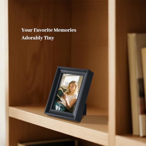 2.5x3.5 Mini Picture Frames Set of 6, Small Polaroid Photo Frame with HD Glass, FSC Certified Eco MDF Wood, Tabletop Desk & Wall Display for Instax Film, Baby Nursery Decor, Wallet Size, Black - color: Glass-Black