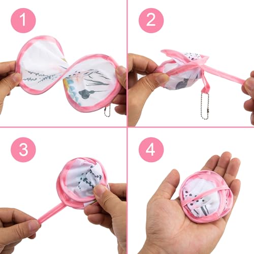 4 Styles Flower Round Foldable Hand Fan Japanese Foldable Fan Style Handheld Foldable Compact Cooling Fans,Round Folding Fan for Outdoor Games,Xmas Decoration,Festival,Party Favors,Travel,Events - color: 4Pcs Flowers