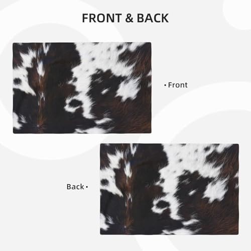 Cow Print Western Placemats Washable Table Placemat Set of 4 - color: Brown Black White, size: Set of 4