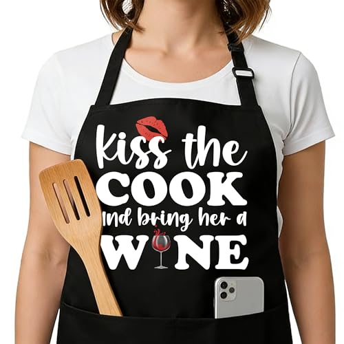 Funny Black Apron with Pockets for Man,Dad,Husband,Father in Law,Chef Daddy Women Grilling Apron BBQ Cooking Gifts - color: Apron-7