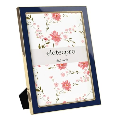 eletecpro 5x7 Enamel Picture Frame with Real Glass Cover, Navy, 2-Pack - color: Navy, size: 5x7