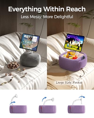LULULOOK Tablet Pillow Stand for Kindle/iPad, Kindle Holder for Bed, Purple - color: Velvety Purple