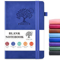 Blank Journal Notebook 5.9"×8.5", Leather Sketchbook,160 Pages Sketch book - color: Dark Blue, size: Blank Page