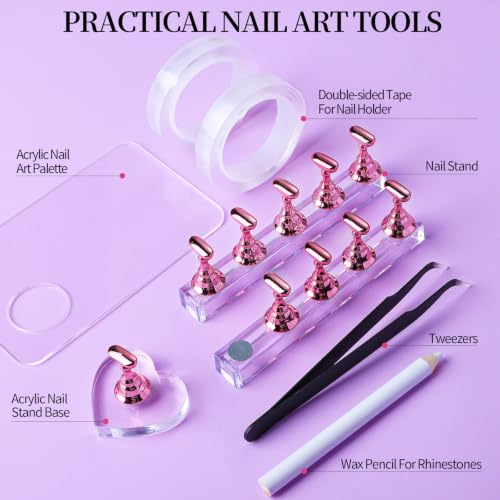 FANDAMEI Nail Art Kit, Nail Gems, Nail Charms, Nail Art Tools, Nail Stuff
