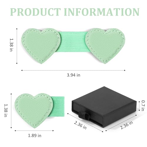 2Pcs Magnetic Leather Bookmarks with Pen Holder Gift Box, Heart-Shaped Magnetic Book Marks for Book Lover Readers Cute Leather Bookmark for Women Girls (Green) - color: Green
