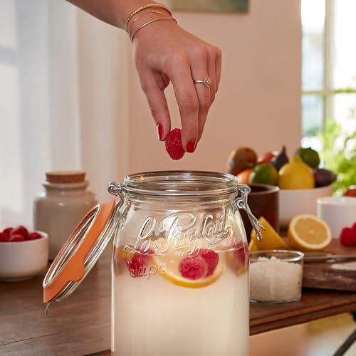 Le Parfait Super Jar 3L (96oz) Glass Canning Jar, Wire Bail Lid, 1 Pack - color: 96oz (Single)