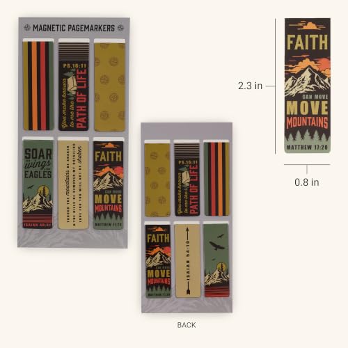 Christian Art Gifts Scenic Mountain Magnetic Bookmark Page Marker Set - color: Scenic Mountains