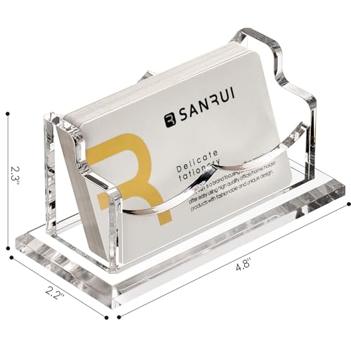 SANRUI Acrylic Business Card Holder, Clear Desk Card Display Stand 1 Slot