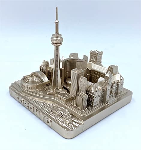 ZIZO Modern The World Landmarks Model Buildings City Skyline Statue for Home Decor for Boy Friends Gold 4" (Toronto) - color: Toronto